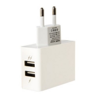 Сетевое зарядное устройство JUST Thunder Dual USB Wall Charger (2.1A 10W, 2USB) White WCHRGR-THNDR-WHT