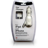 Автомобильное зарядное устройство для iPhone 4s/iPad 3 белое