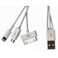 USB кабель 4 в 1 на micro USB и Apple iPad (все) iPhone (все) iPod (все) Samsung Galaxy Tab