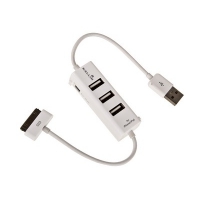 USB кабель+HUB для iPad 3 iPad 2 iPad iPhone 4s 3G 3Gs 2G iPod белый
