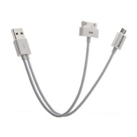 USB кабель 3 в 1 на micro USB и Apple iPad iPhone iPod Samsung Galaxy Tab