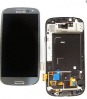 Дисплей в сборе с тачскрином в рамке для Samsung Galaxy S3 (i9300) Оригинал Серый