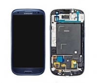 Дисплей в сборе с тачскрином в рамке для Samsung Galaxy S3 (i9300) Оригинал Синий