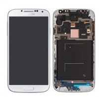 Дисплей в сборе с тачскрином в рамке для Samsung Galaxy S4 (i9500) Белый Оригинал