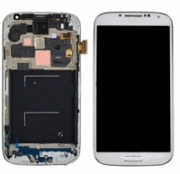 Дисплей в сборе с тачскрином в рамке для Samsung Galaxy S4 (i9505)  Белый Оригинал