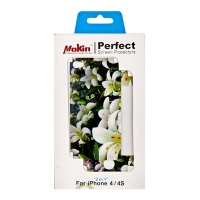 Пленка защитная Mokin для iPhone 4/4s  цветы передняя и задняя