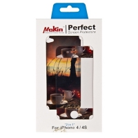 Пленка защитная Mokin для iPhone 4/4s  кофе передняя и задняя