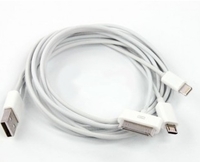 USB кабель 4 в 1 для Apple 30 pin/Apple 8 pin/Micro USB/Samsung Tab