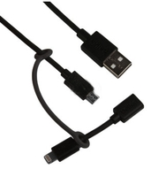 USB Дата-кабель "Belkin" 2 в 1 Apple 8 pin/Micro USB