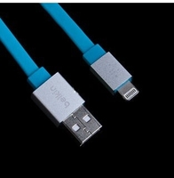 USB Дата-кабель "Belkin" Apple 8 pin плоский (синий)