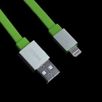 USB Дата-кабель "Belkin" Apple 8 pin плоский (зеленый)