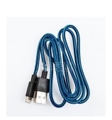 USB Дата-кабель "LP" для Apple iPhone/iPad/iPad mini 8 pin в оплетке (синий/черный)