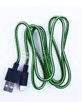 USB Дата-кабель "LP" для Apple iPhone/iPad/iPad mini 8 pin в оплетке (зеленый/черный)
