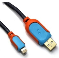 USB Дата-кабель для Apple iPhone/iPad/iPad mini 8 pin (голубой/оранжевый)