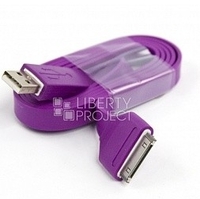 USB Дата-кабель "LP" для Apple iPhone/iPad 30 pin (сиреневый)