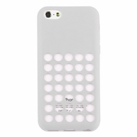 Чехол силиконовый для iPhone 5C с перфорацией белый