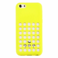 Чехол силиконовый для iPhone 5C с перфорацией желтый