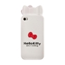 Чехол силиконовый Hello Kitty для iPhone 4s/4 бантики белый