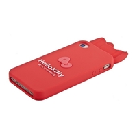 Чехол силиконовый Hello Kitty для iPhone 4s/4 бантики красный