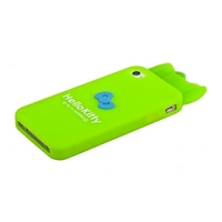 Чехол силиконовый Hello Kitty для iPhone 4s/4 бантики зеленый