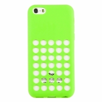 Чехол силиконовый для iPhone 5C с перфорацией зеленый