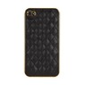 Накладка CHANEL Miaget для iPhone 4s/4 золотая+черная кожа  без логотипа