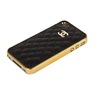 Накладка CHANEL Miaget для iPhone 4s/4 золотая+черная кожа