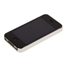 Накладка CHANEL Miaget для iPhone 4s/4 серебряная+белая кожа  без логотипа