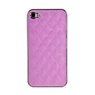 Накладка CHANEL Miaget для iPhone 4s/4 серебряная+розовая кожа без логотипа