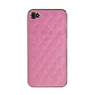 Накладка CHANEL Miaget для iPhone 4s/4 серебряная+розовая кожа без логотипа