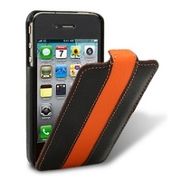 Чехол Melkco для iPhone 4s/4 Leather Case Limited Edition Jacka Type (Black/Orange LC)