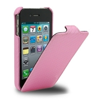 Чехол Melkco для iPhone 4s/4 Leather Case Jacka Type (Carbon Fiber Pattern - Pink)