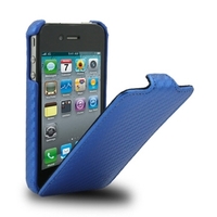 Чехол Melkco для iPhone 4s/4 Leather Case Jacka Type (Carbon Fiber Pattern - Blue)