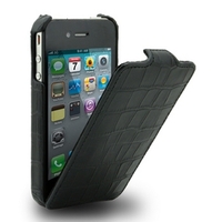 Чехол Melkco для iPhone 4s/4 Leather Case Jacka Type (Crocodile Print Pattern - Black)
