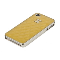 Накладка CHANEL Miaget для iPhone 4s/4 серебряная+золотая кожа