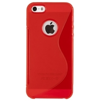Чехол силиконовый для iPhone 5 жесткий красный