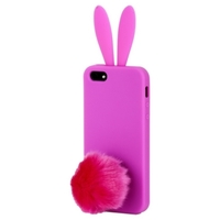 Чехол силиконовый Rabito для iPhone 5 ярко-розовый (dark pink)
