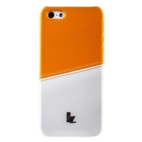 Накладка Jisoncase для iPhone 5s iPhone 5 двухцветная белая оранжевая JS-IP5-05H
