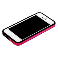 Бампер для iPhone 5 черный с розовой полосой