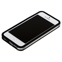 Бампер для iPhone 5 черный с прозрачной полосой
