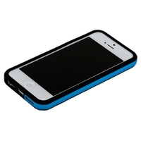Бампер для iPhone 5 черный с голубой полосой
