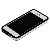 Бампер для iPhone 5 черный с белой полосой