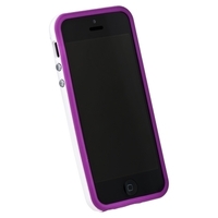 Бампер для iPhone 5s iPhone 5 фиолетовый с белой полосой