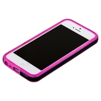 Бампер для iPhone 5 розовый с черной полосой