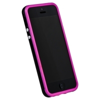Бампер для iPhone 5s iPhone 5 розовый с черной полосой