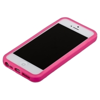 Бампер для iPhone 5 розовый с розовой полосой
