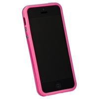 Бампер для iPhone 5s iPhone 5 розовый с розовой полосой
