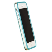 Бампер GRIFFIN для iPhone 5 с прозрачной полосой голубой (blue)
