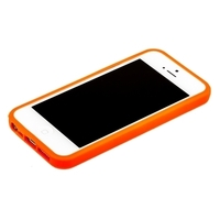 Бампер для iPhone 5 оранжевый с оранжевой полосой