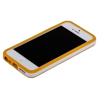 Бампер для iPhone 5s iPhone 5 оранжевый с белой полосой